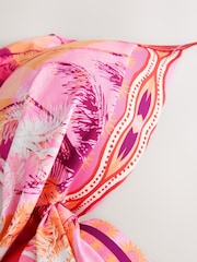 Pink/Orange Palm Padded Wired Plunge Bikini Top - Image 4 of 4