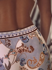 Cream/Blue Paisley - බිකිනි යට ඇඳුම් මුද්‍රණය කරන්න - 6න් 4 වන රූපය