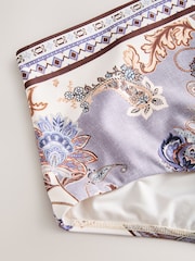 Cream/Blue Paisley - බිකිනි යට ඇඳුම් මුද්‍රණය කරන්න - 6න් 5 වන රූපය