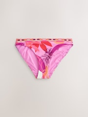 Pink/Orange Palm High Leg Bikini Bottoms - Image 5 of 7
