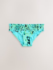 アクアブルー - シャーリング ハイレッグ ビキニボトム - 画像 1 / 3