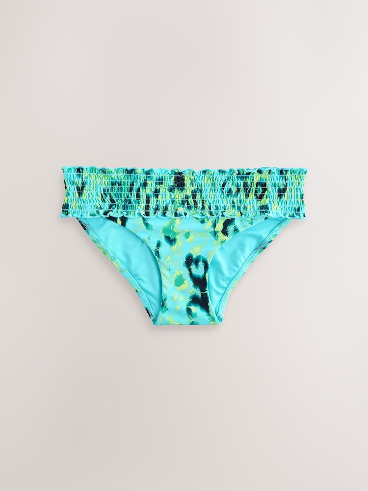 アクアブルー - シャーリング ハイレッグ ビキニボトム - 画像 1 / 3