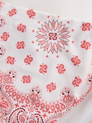 Cream/Pink Paisley High Waist Belted Bikini Bottom - Image 6 of 7