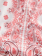 Cream/Pink Paisley High Waist Belted Bikini Bottom - Image 7 of 7