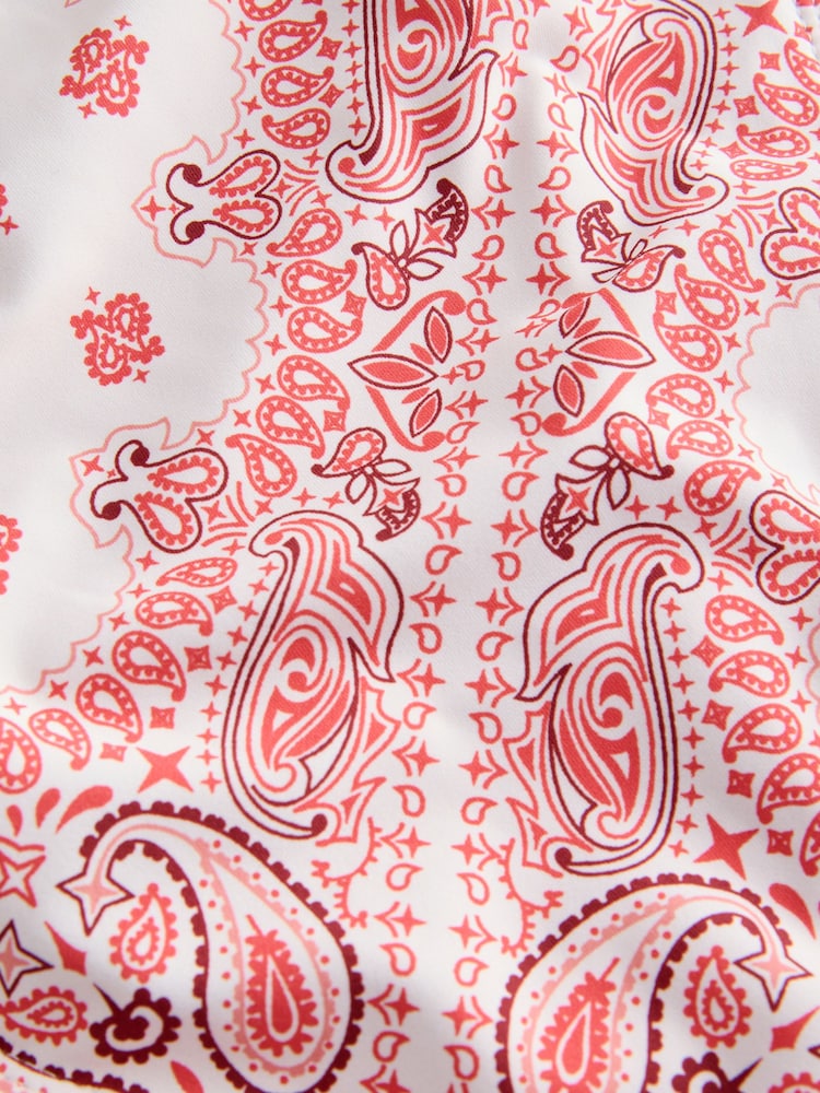 Cream/Pink Paisley High Waist Belted Bikini Bottom - Image 7 of 7