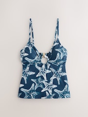 Navy Starfish Hardware Tummy Control Tankini Top - Image 5 of 8