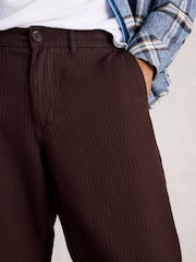 White Stuff Brown Pinstripe Drawstring Chinos - Image 3 of 6
