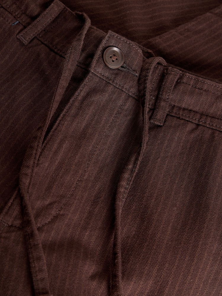 White Stuff Brown Pinstripe Drawstring Chinos - Image 6 of 6