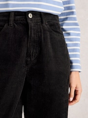 White Stuff Black Ayla Cord Wide Leg Trousers - Image 4 of 6
