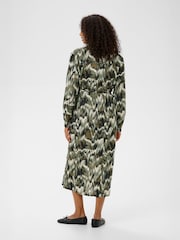 Kaffe Green KAkia Long Sleeve Shirt Dress - Image 2 of 5