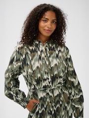 Kaffe Green KAkia Long Sleeve Shirt Dress - Image 3 of 5