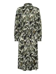 Kaffe Green KAkia Long Sleeve Shirt Dress - Image 4 of 5