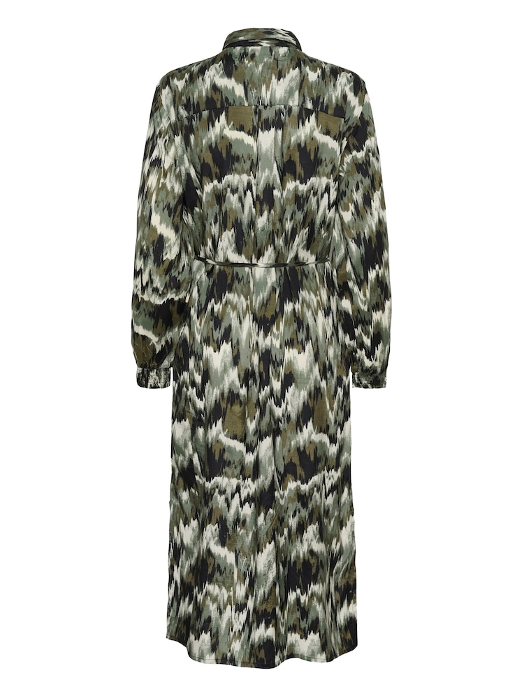 Kaffe Green KAkia Long Sleeve Shirt Dress - Image 5 of 5
