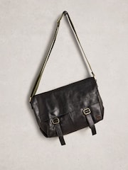 White Stuff Black Teddy Leather Messenger Bag - Image 3 of 4