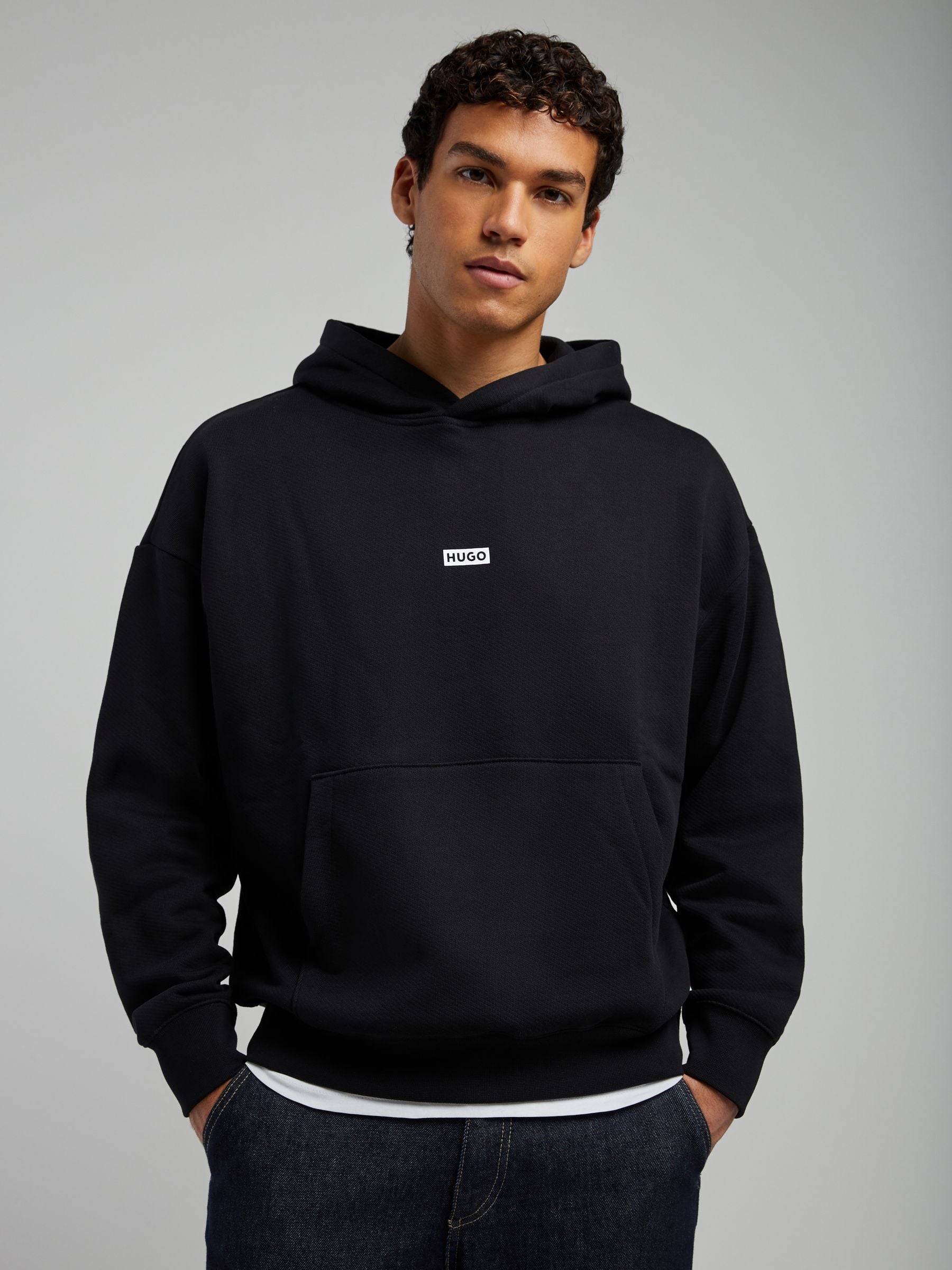Buy HUGO Black Back Graphic Hoodie from Next USA
