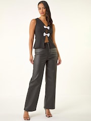Roman Black Bow Detail Waistcoat - Image 2 of 5