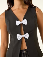 Roman Black Bow Detail Waistcoat - Image 5 of 5