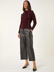 Roman Purple Button Ribbed Jumper - Image 2 of 5