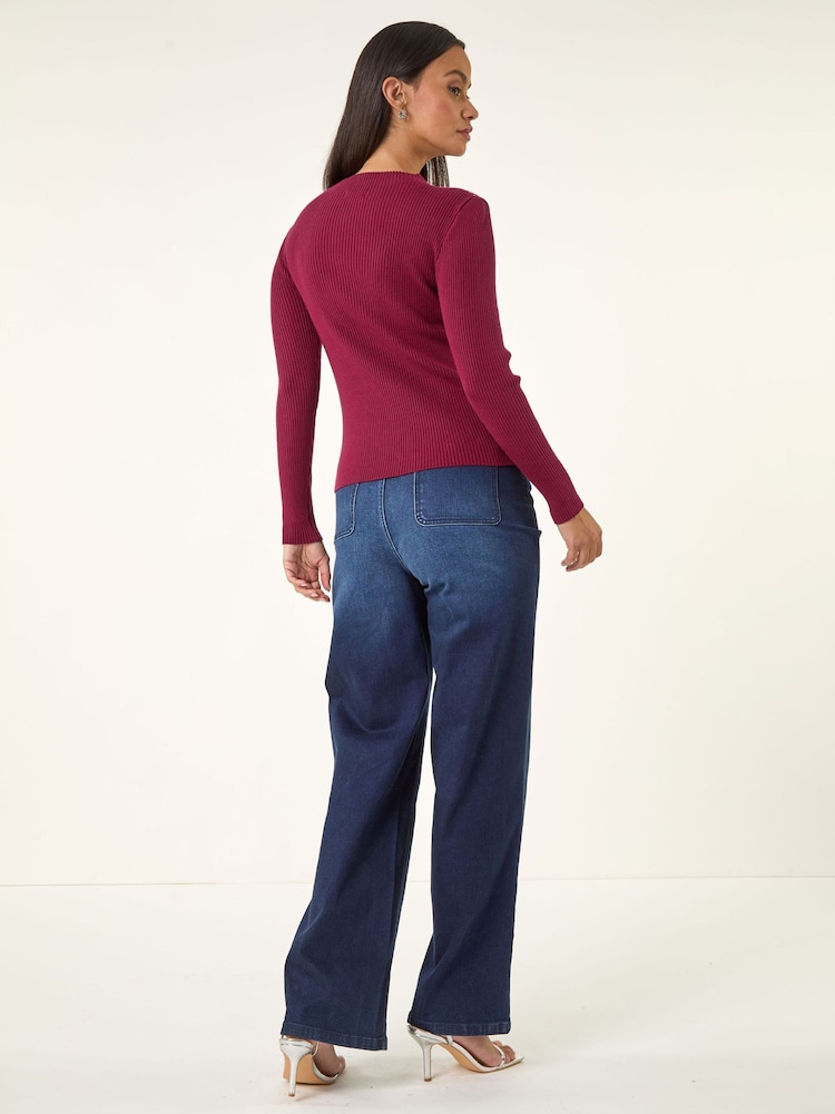 Roman Red Embellished Knit Jumper - Image 5 of 5 Roman Red Embellished Knit Jumper - Image 5 of 5