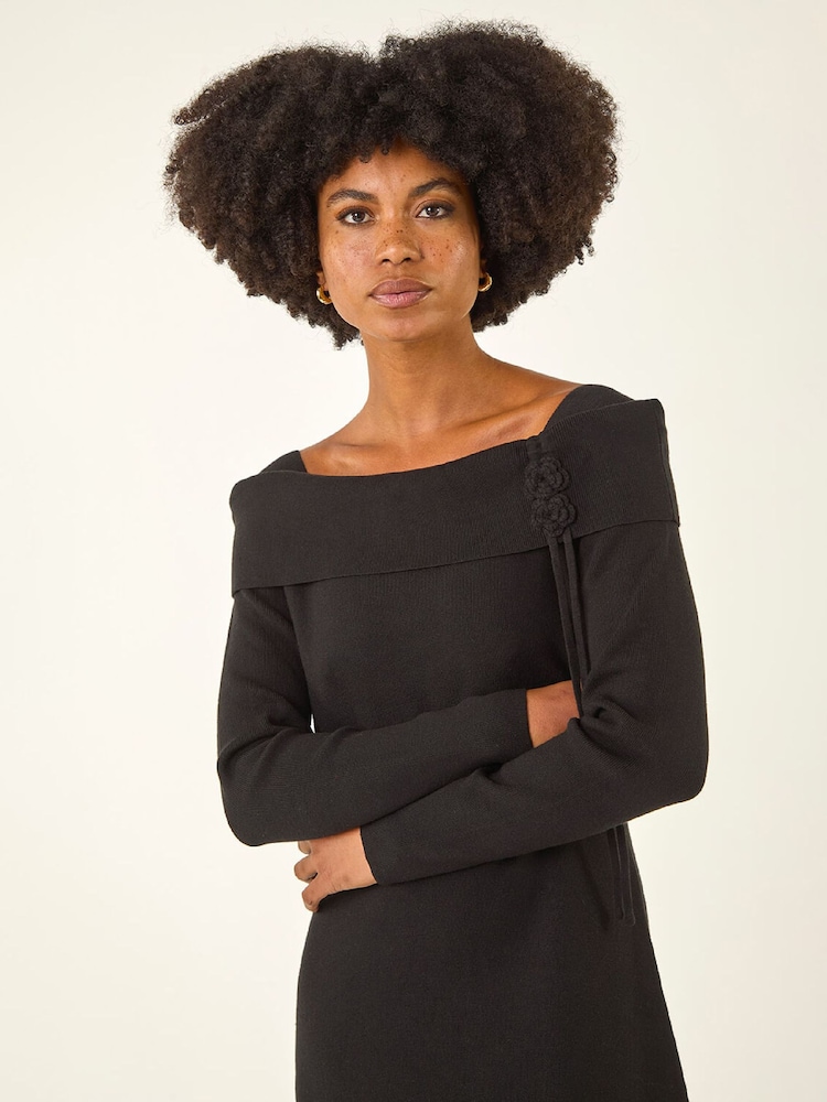 bardot knit midi dress Hattie Knit Midi Dress In Chocolate