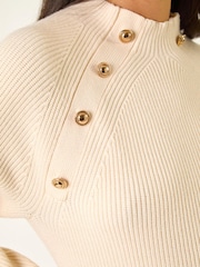 Roman White Raglan Ribbed Knit Jumper - Image 4 of 4