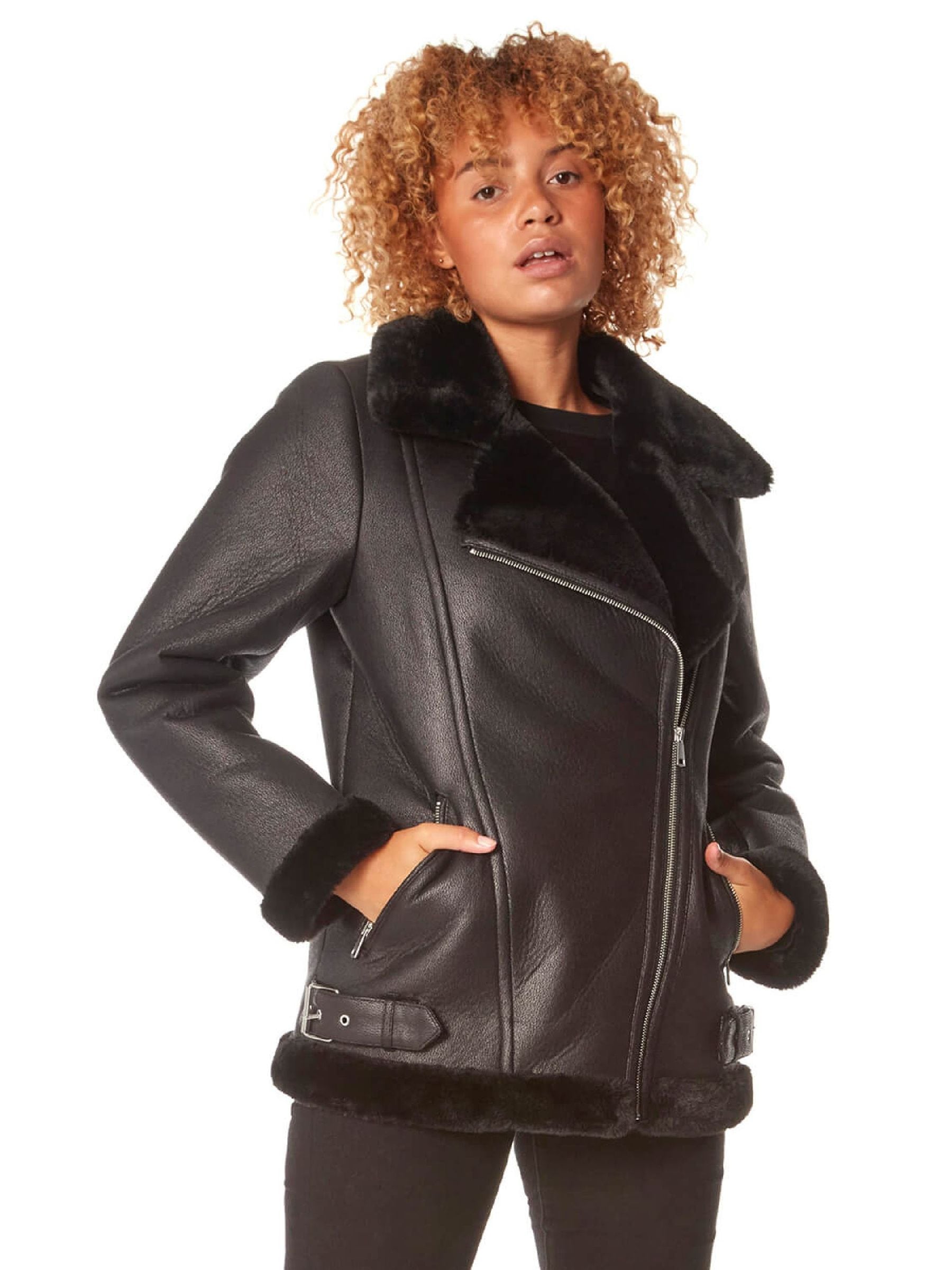 Buy Roman Grey Faux Fur Aviator Jacket from Next USA