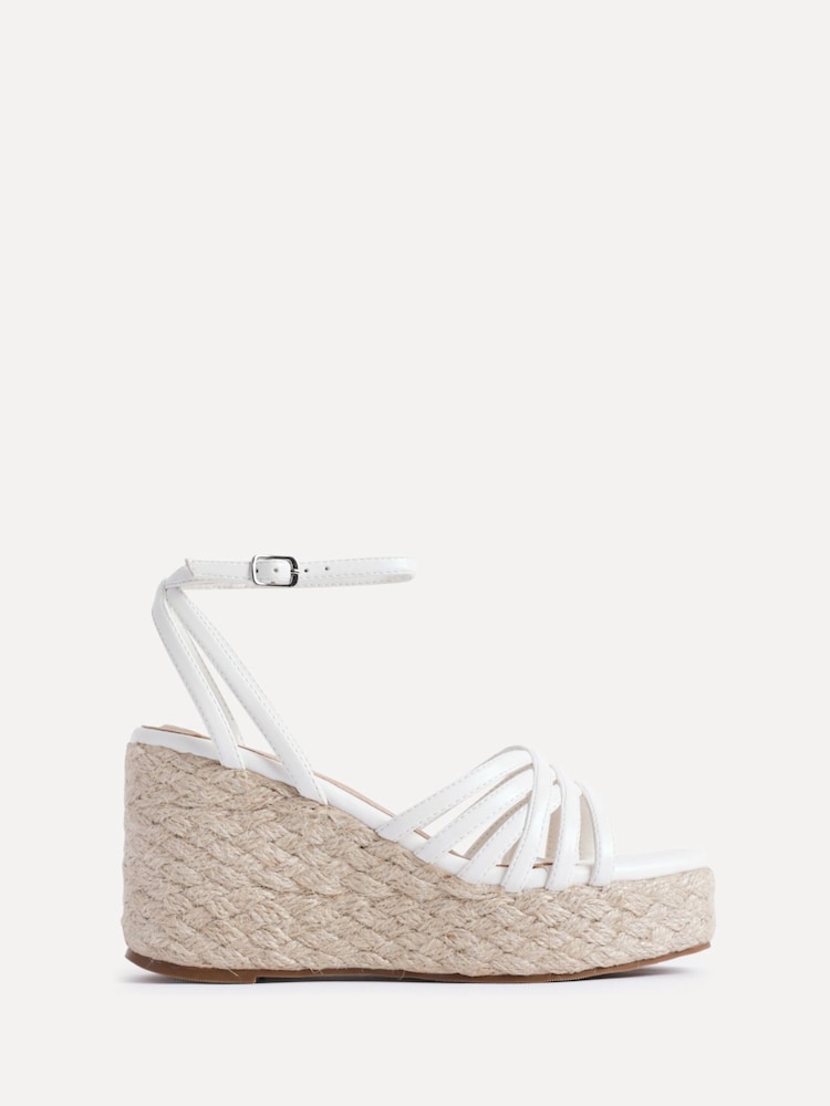 Linzi White Moment Strappy Espadrille Wedges - Image 2 of 5 Linzi White Moment Strappy Espadrille Wedges - Image 2 of 5