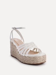 Linzi White Moment Strappy Espadrille Wedges - Image 5 of 5