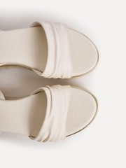 Linzi Cream Dazed Flatform Sandals With Ruched Front Strap - Image 5 of 5