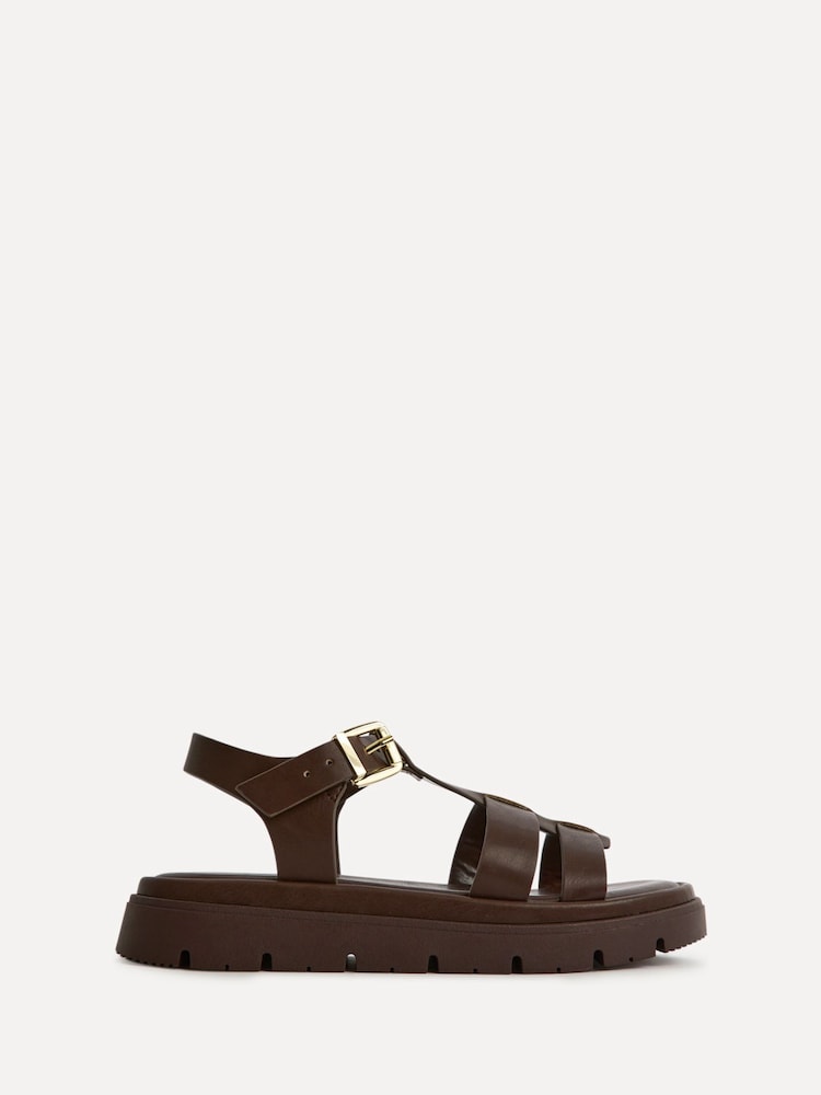 Linzi Brown Adventure Gladiator Style Flat Sandals - Image 2 of 5