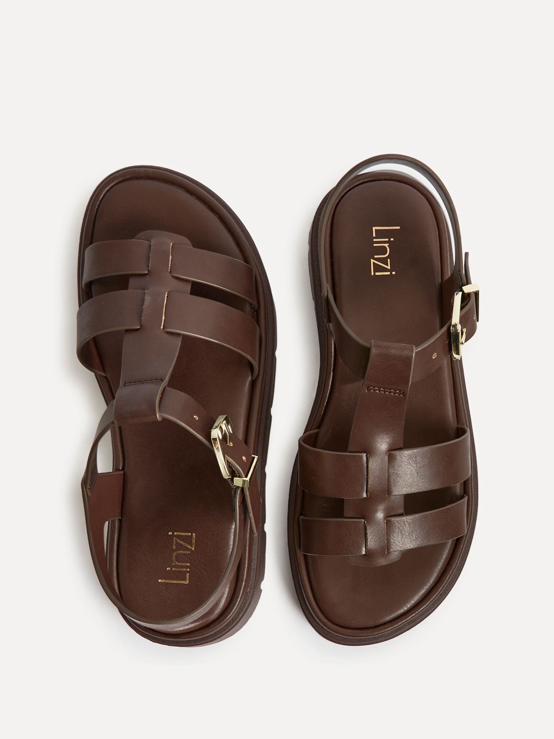 Buy Linzi Brown Adventure Gladiator Style Flat Sandals from Next USA