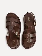 Linzi Brown Adventure Gladiator Style Flat Sandals - Image 5 of 5