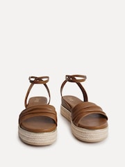 Linzi Dark Brown Dazed Flatform Sandals With Ruched Front Strap - Image 3 of 5