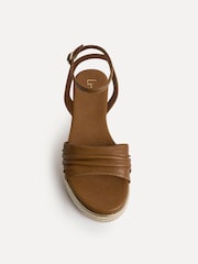 Linzi Dark Brown Dazed Flatform Sandals With Ruched Front Strap - Image 4 of 5