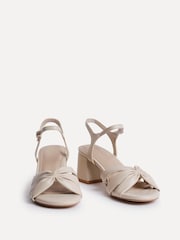 Μπεζ - Linzi Broadway Ruched Front Strap Heeled Sandals - Εικόνα 3 από 5