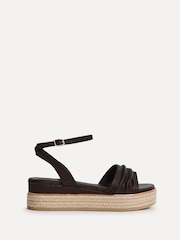 Linzi Brown Dazed Flatform Sandals With Ruched Front Strap - Image 2 of 5