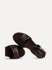 Linzi Brown Dazed Flatform Sandals With Ruched Front Strap - Image 5 of 5