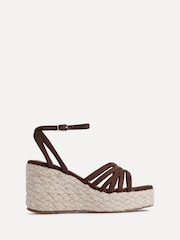 Linzi Brown Moment Strappy Espadrille Wedges - Image 2 of 5