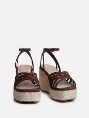 Linzi Brown Moment Strappy Espadrille Wedges - Image 3 of 5