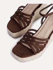 Linzi Brown Moment Strappy Espadrille Wedges - Image 5 of 5