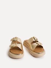 金色 - Linzi Capture Double Buckle Flat Sandals - 圖片 4/6
