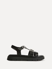 Linzi Black Portrait Gladiator Style Sandals With Buckle Detail - Image 2 of 5