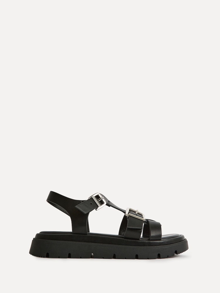 Linzi Black Portrait Gladiator Style Sandals With Buckle Detail - Image 2 of 5 Linzi Black Portrait Gladiator Style Sandals With Buckle Detail - Image 2 of 5