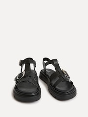 Linzi Black Portrait Gladiator Style Sandals With Buckle Detail - Image 3 of 5