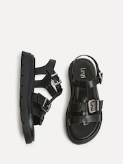 Linzi Black Portrait Gladiator Style Sandals With Buckle Detail - Image 5 of 5