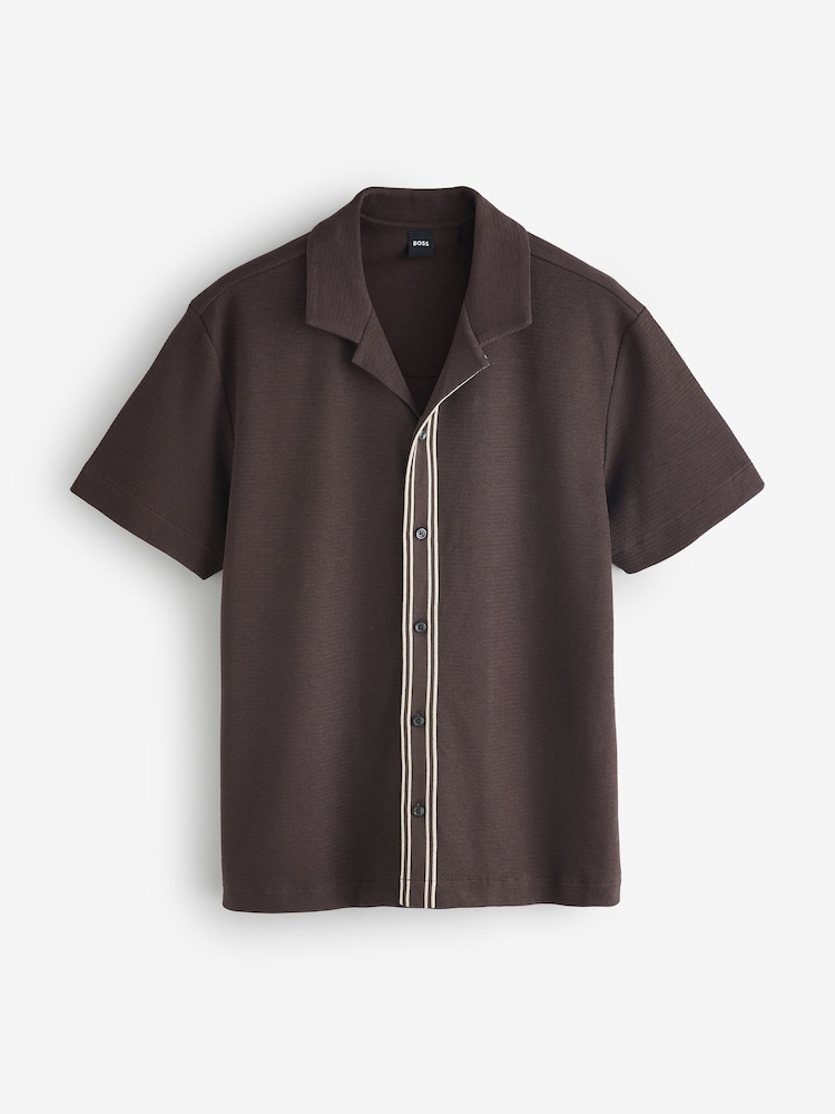 BOSS Brown Pasini Regular Fit Shirt - Image 6 of 6