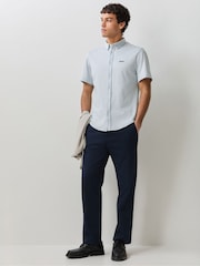 BOSS Light Blue Motion Cotton Regular Fit Short Sleeve Shirt - Image 2 of 5