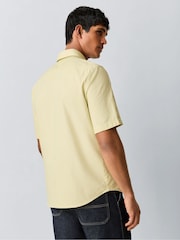 BOSS Cream Regular Fit Short Sleeve Cotton Shirt - Image 3 of 6