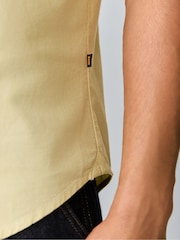 BOSS Cream Regular Fit Short Sleeve Cotton Shirt - Image 5 of 6