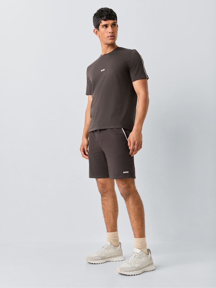 BOSS Brown Unique Logo Shorts - Image 2 of 6